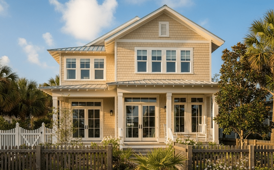 Restored Florida coastal home with durable fiber cement siding