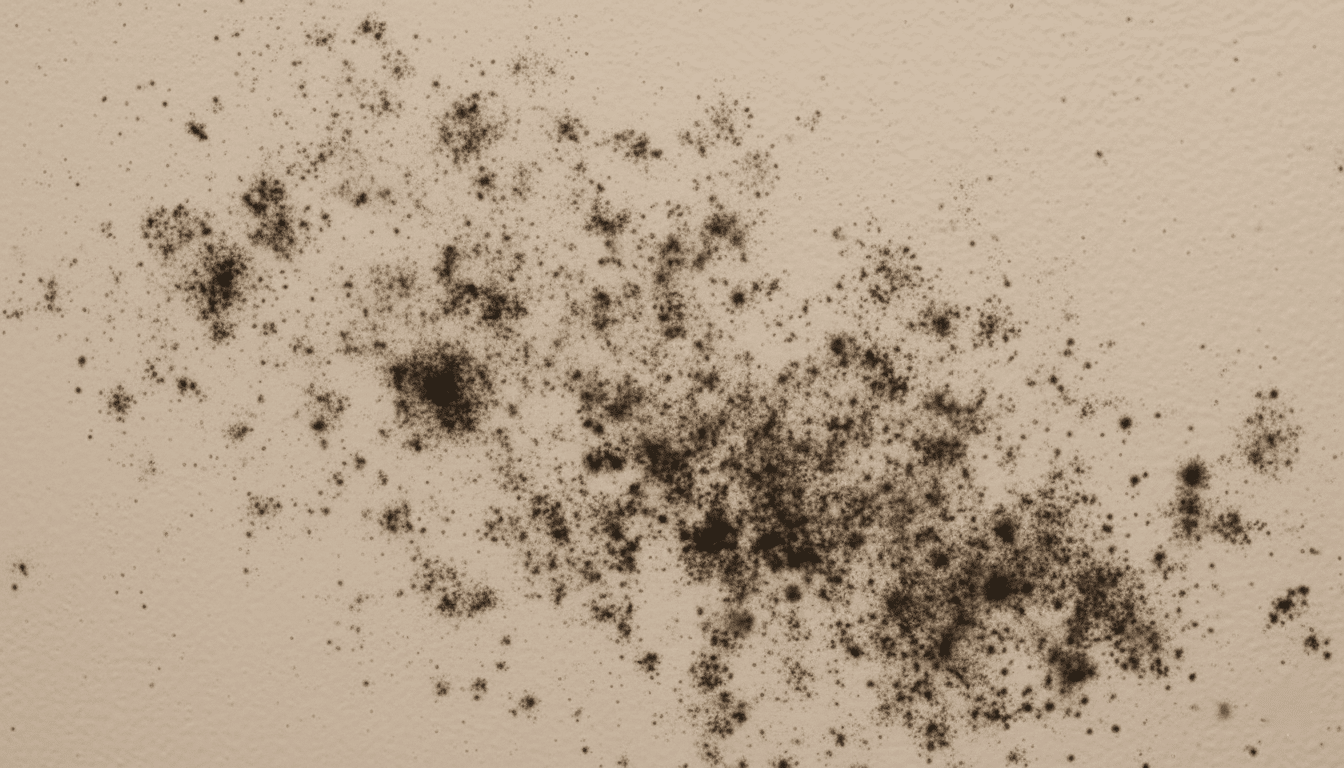black mold on beige wall