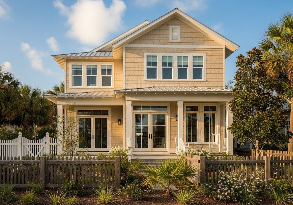 Restored Florida coastal home with durable fiber cement siding