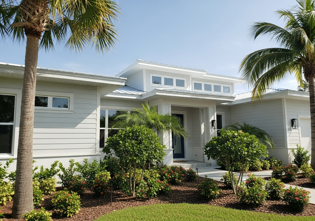 Florida home exterior with freshly installed fiber cement siding