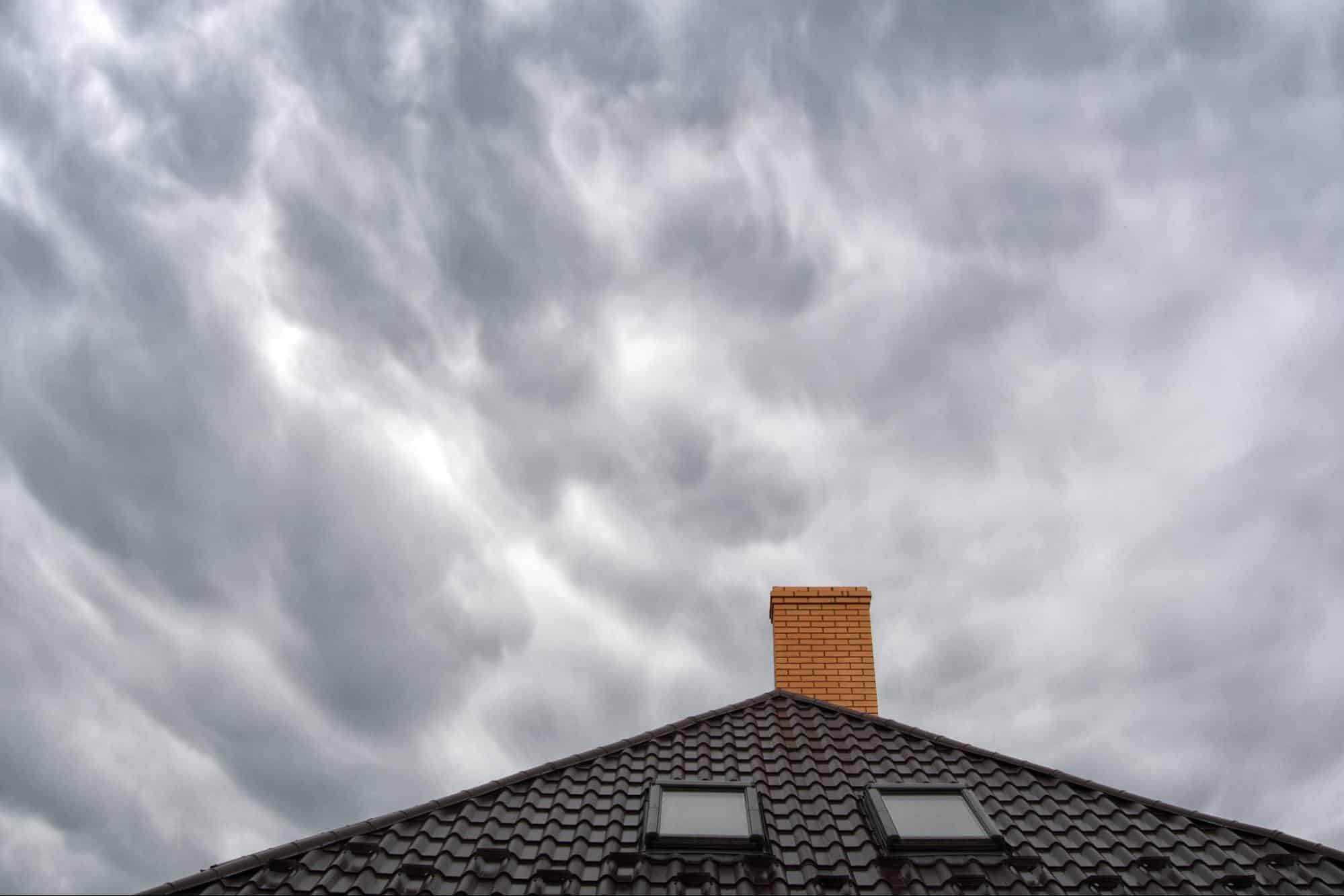 roof against cloudy sky