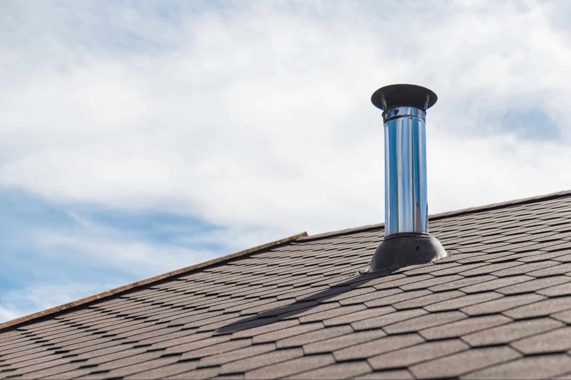 stainless steel chimney on roof