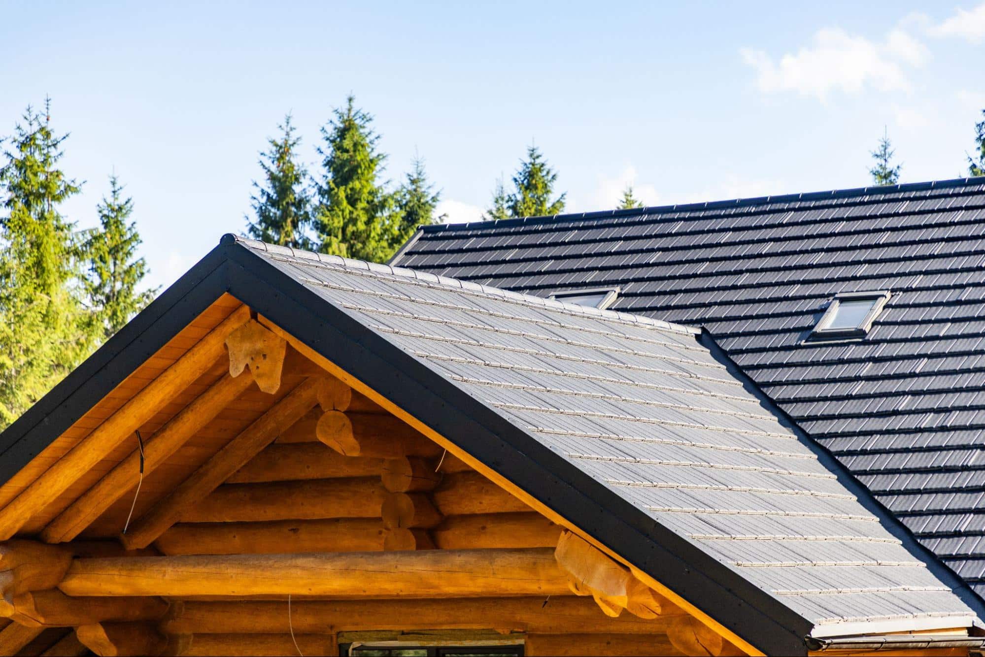 roof on wooden house