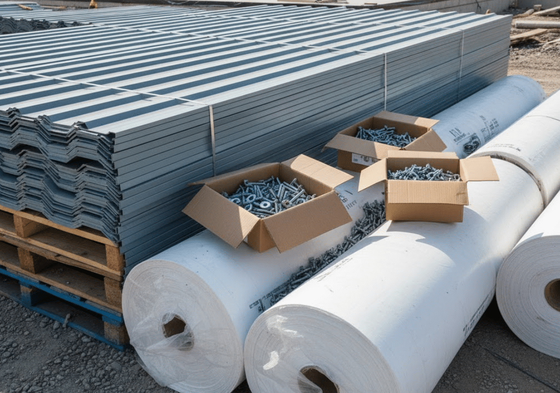 various roofing materials for a commercial roof replacement project