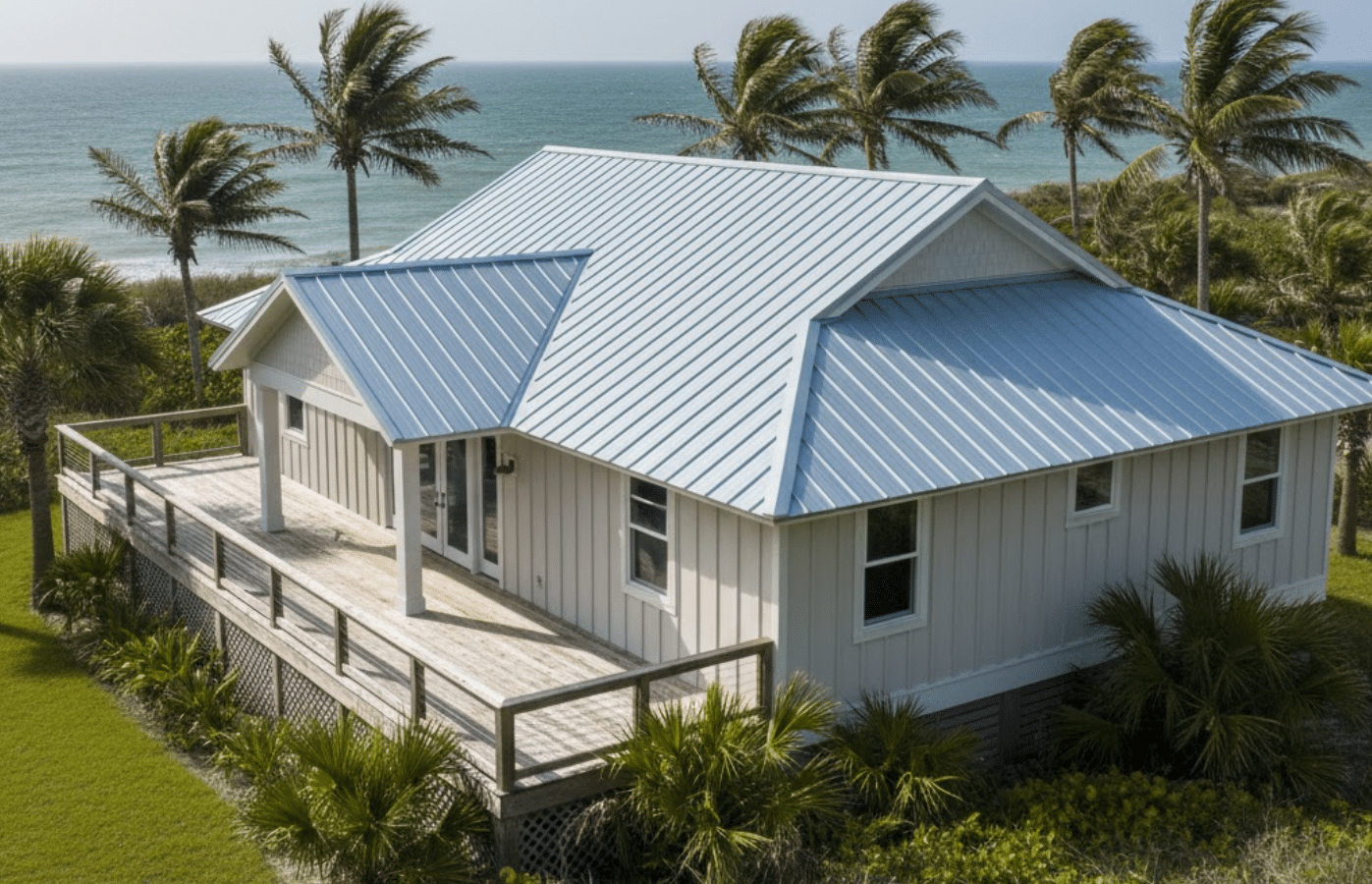 coastal home in Florida with a metal roof