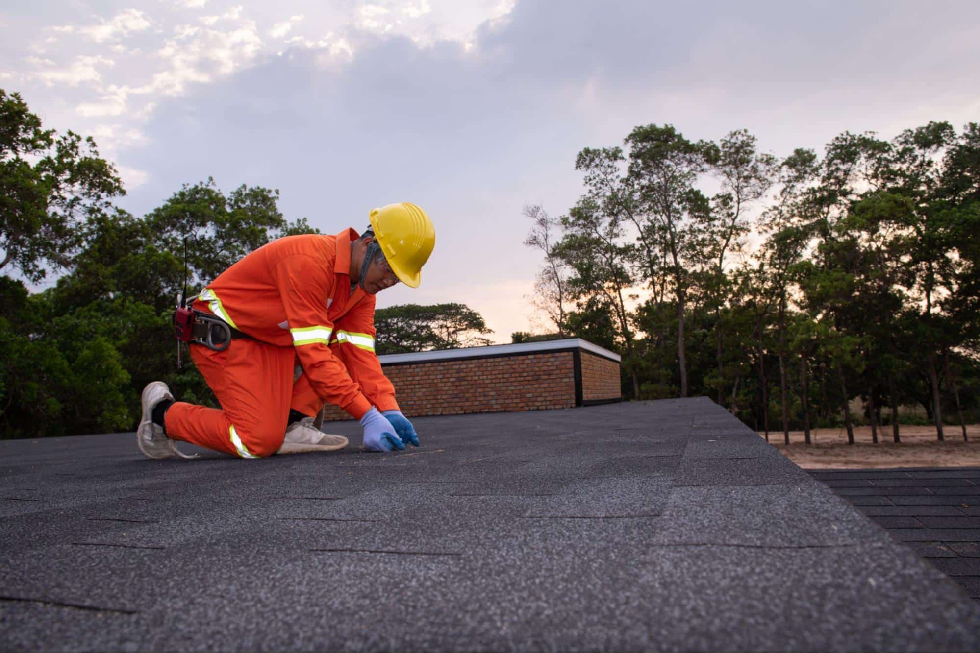 roofing professional at work
